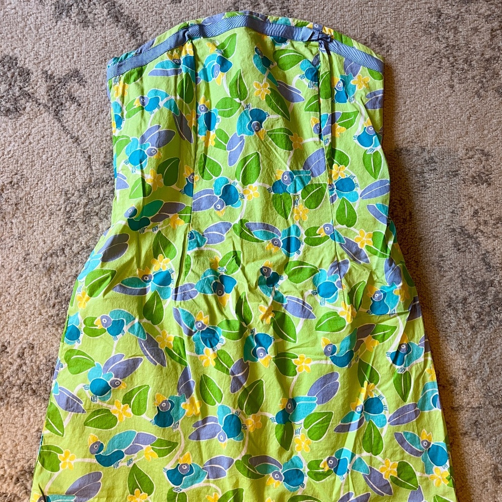NEW Lilly Pulitzer Adina Strapless Short Bird Pattern Dress Size 8
